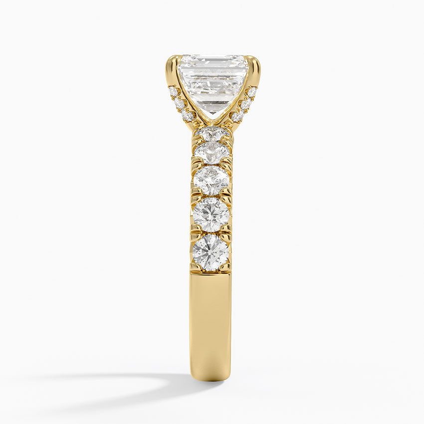Ellora Half Coverage Diamond Ring - Asscher Cut Center Stone