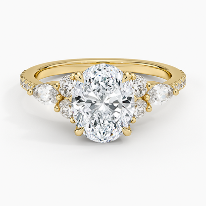 Luxe Nadia Pavé Diamond Ring (1/2 ct. tw.) - Oval Cut Center Stone