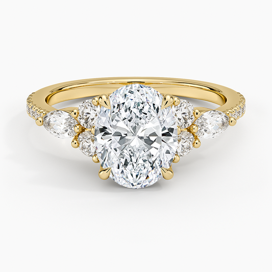 Luxe Nadia Pavé Diamond Ring (1/2 ct. tw.) - Oval Cut Center Stone