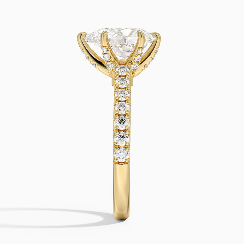 Sienna Half Coverage Hidden Accents Diamond Ring (1/2 ct. tw.) - Pear Cut Center Stone