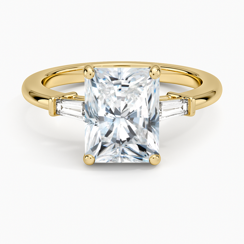 Symphony Tapered Baguette Three Stone Diamond Ring (1/5 ct. tw.) - Radiant Cut Center Stone
