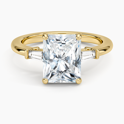Symphony Tapered Baguette Three Stone Diamond Ring (1/5 ct. tw.) - Radiant Cut Center Stone