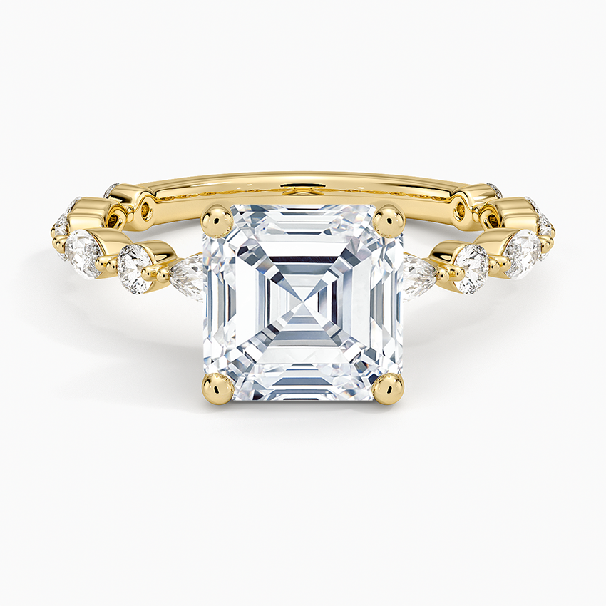 Versailles Three-Quarter Coverage Diamond Ring (1/2 ct. tw.) - Asscher Cut Center Stone
