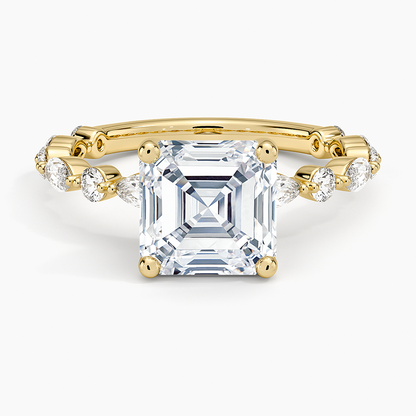 Versailles Three-Quarter Coverage Diamond Ring (1/2 ct. tw.) - Asscher Cut Center Stone