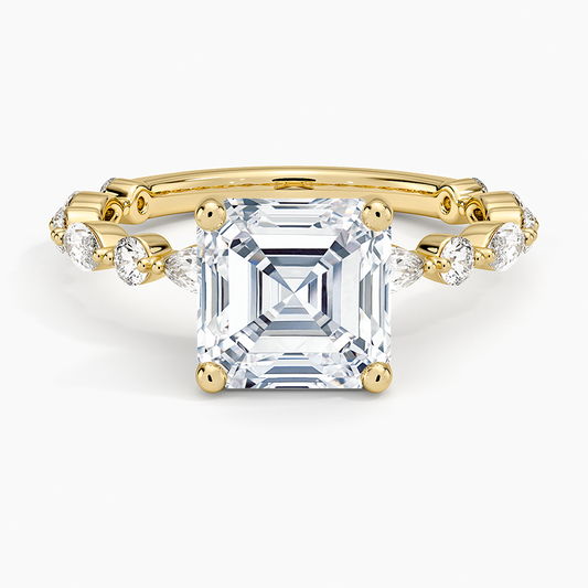 Versailles Three-Quarter Coverage Diamond Ring (1/2 ct. tw.) - Asscher Cut Center Stone