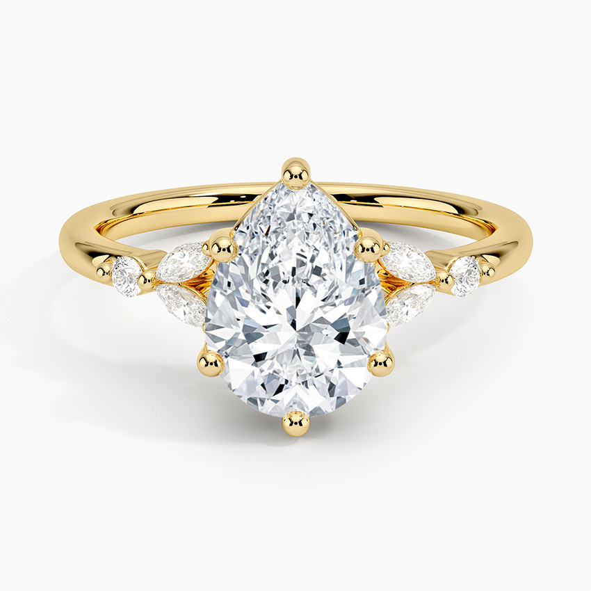 Verbena Diamond Ring - Pear Cut Center Stone