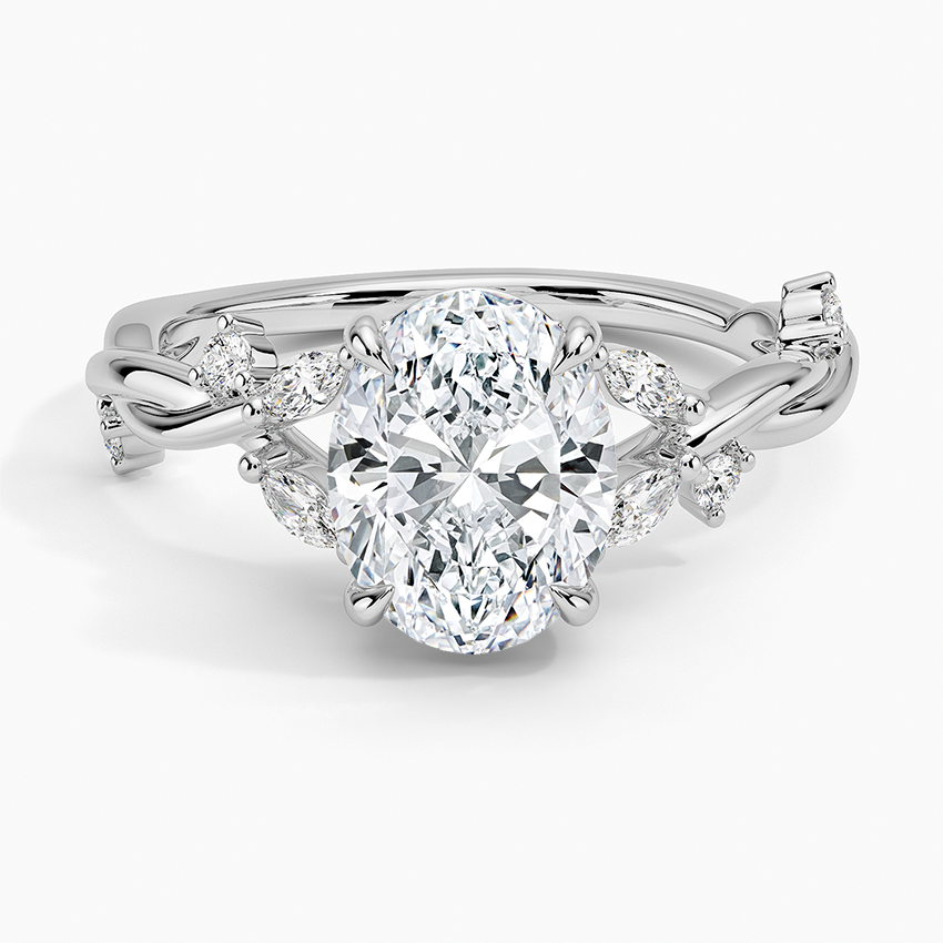 Azalea Twist Diamond Ring - Oval Center Stone