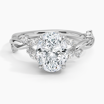 Azalea Twist Diamond Ring - Oval Center Stone