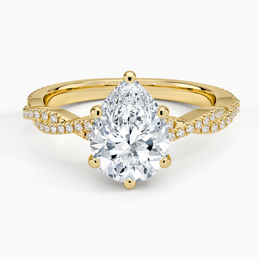 Petite Luxe Twisted Vine Diamond Ring (1/4 ct. tw.) - Pear Center Stone