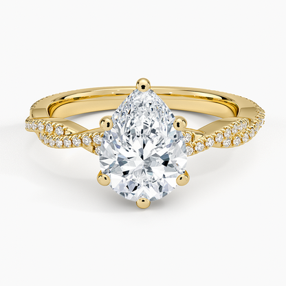 Petite Luxe Twisted Vine Diamond Ring (1/4 ct. tw.) - Pear Center Stone