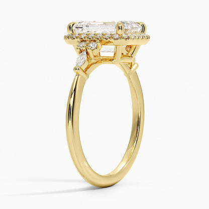 Nadia Halo Diamond Ring (1/4 ct. tw.) - Emerald Cut Center Stone