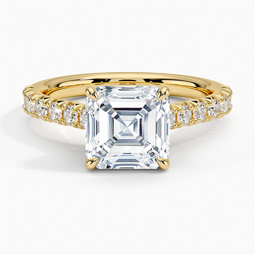 Sienna Half Coverage Hidden Accents Diamond Ring (1/2 ct. tw.) - Asscher Cut Center Stone