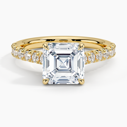 Sienna Half Coverage Hidden Accents Diamond Ring (1/2 ct. tw.) - Asscher Cut Center Stone