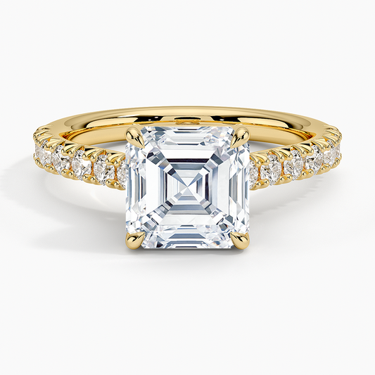 Sienna Half Coverage Hidden Accents Diamond Ring (1/2 ct. tw.) - Asscher Cut Center Stone