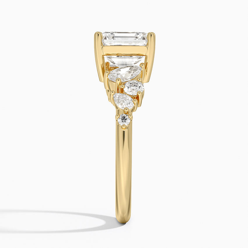 Olivetta Tapered Diamond Ring (1/2 ct. tw.) - Asscher Cut Center Stone