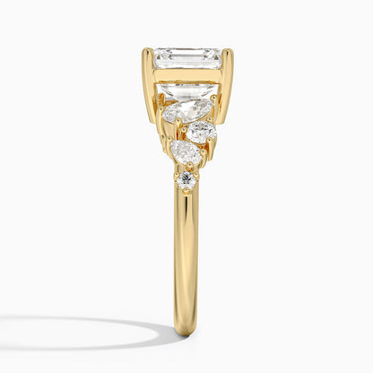 Olivetta Tapered Diamond Ring (1/2 ct. tw.) - Asscher Cut Center Stone