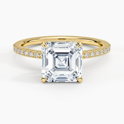 Perfect Fit Half Coverage Diamond Ring - Asscher Cut Center Stone