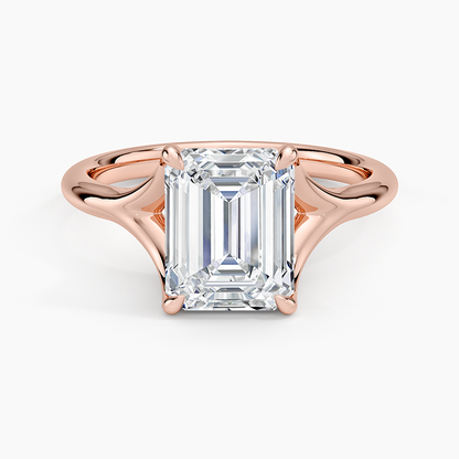 Reverie Solitaire Ring - Emerald Cut Center Stone