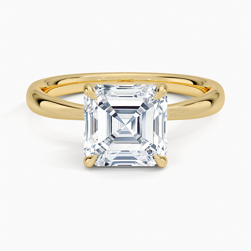 Freesia 2.7mm Solitaire Ring - Asscher Cut Center Stone