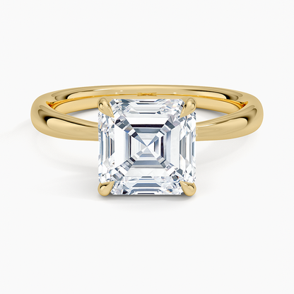 Freesia 2.7mm Solitaire Ring - Asscher Cut Center Stone