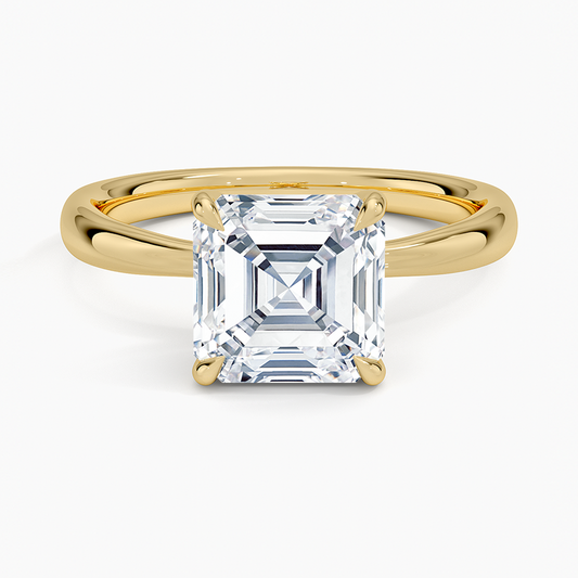 Freesia 2.7mm Solitaire Ring - Asscher Cut Center Stone