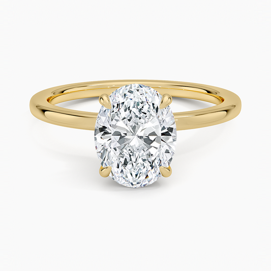 Secret Halo 1.5mm Diamond Ring - Oval Center Stone