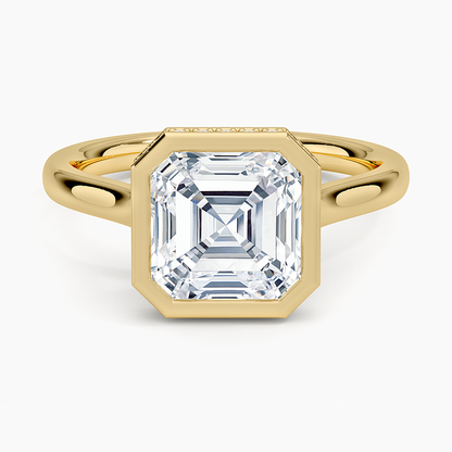 Luna Hidden Halo Diamond Ring - Asscher Cut Center Stone
