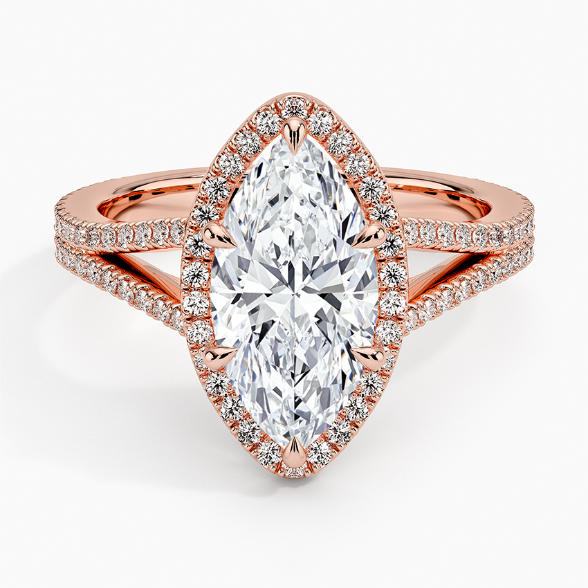 Fortuna Halo Diamond Ring (1/2 ct. tw.) - Marquise Center Stone