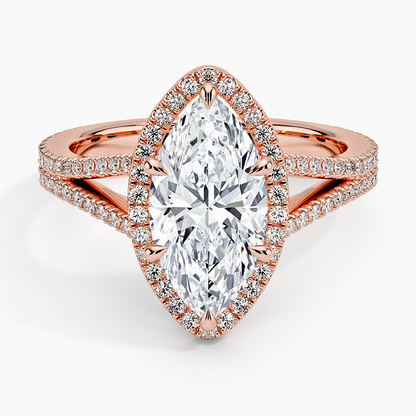 Fortuna Halo Diamond Ring (1/2 ct. tw.) - Marquise Center Stone