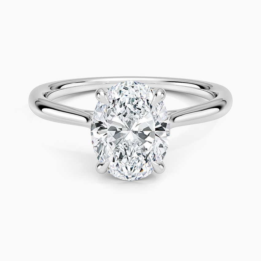 Freesia Cathedral Solitaire Ring - Oval Center Stone