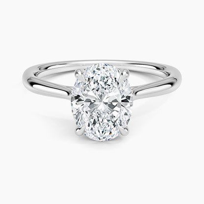 Freesia Cathedral Solitaire Ring - Oval Center Stone