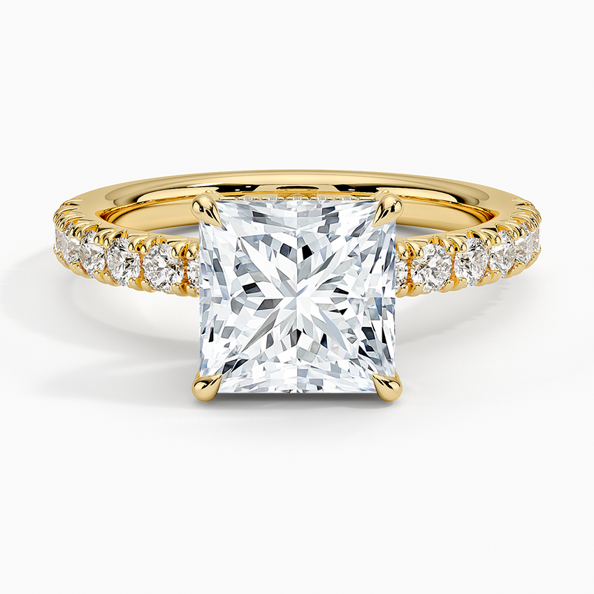 Olympia Half Coverage Diamond Ring (1/2 ct. tw.) - Princess Cut Center Stone