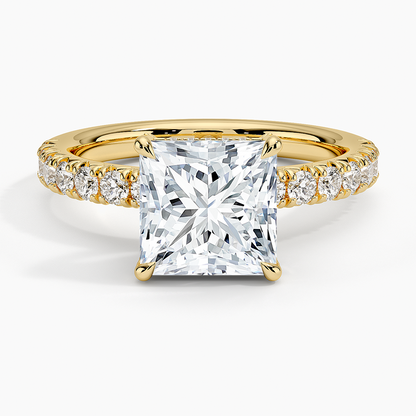 Olympia Half Coverage Diamond Ring (1/2 ct. tw.) - Princess Cut Center Stone