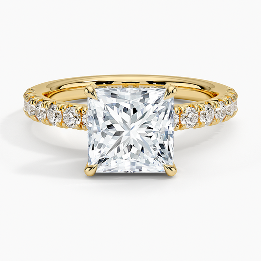 Olympia Half Coverage Diamond Ring (1/2 ct. tw.) - Princess Cut Center Stone