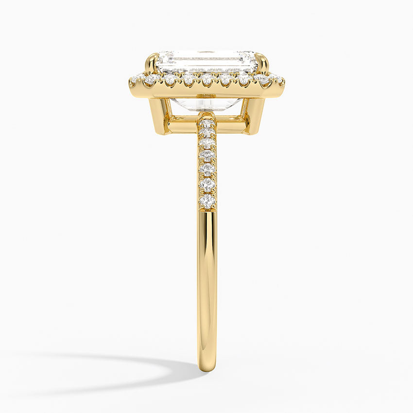Cambria Halo Diamond Ring - Emerald Cut Center Stone