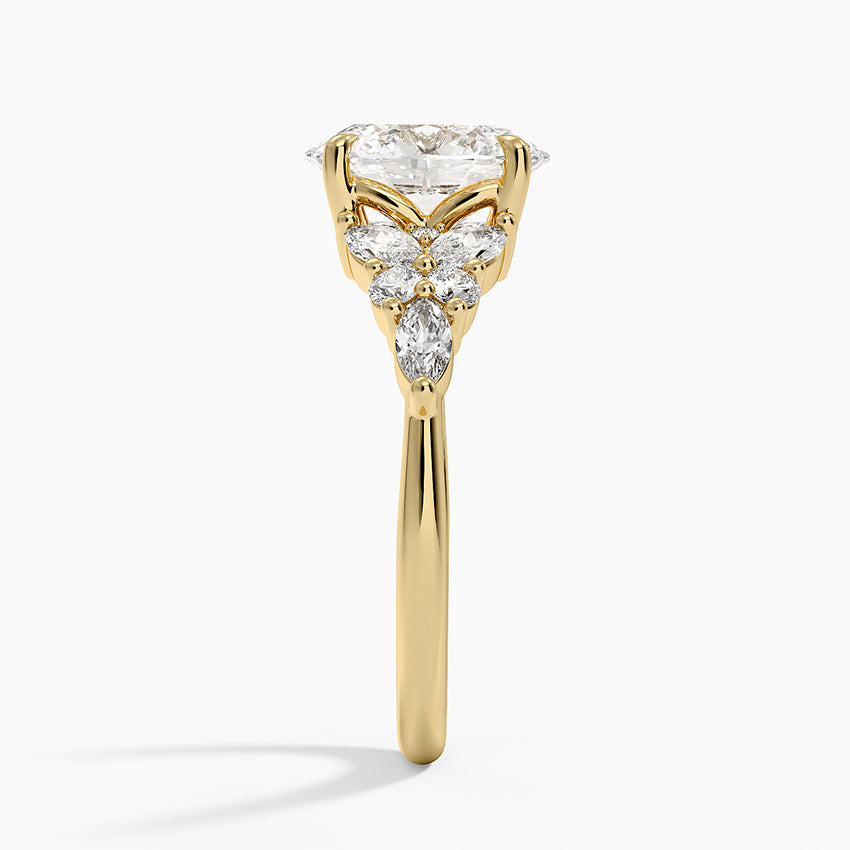 Nadia Taper Diamond Ring - Oval Center Stone