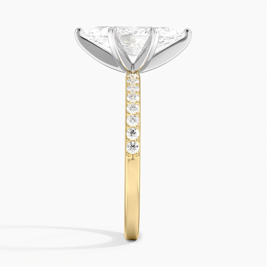 Six Prong Petite Shared Prong Diamond Ring (1/5 ct. tw.) - Marquise Center Stone