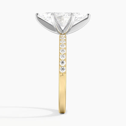Six Prong Petite Shared Prong Diamond Ring (1/5 ct. tw.) - Marquise Center Stone