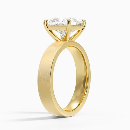 Peyton 4mm Satin Finish Solitaire Ring - Princess Cut Center Stone
