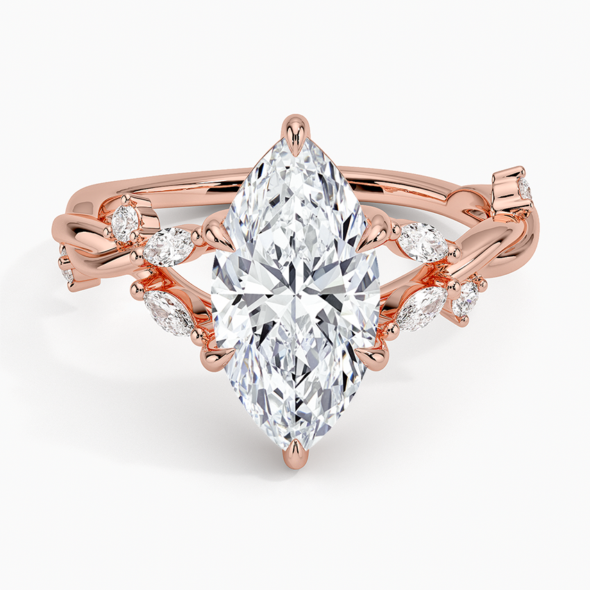 Azalea Twist Diamond Ring - Marquise Center Stone