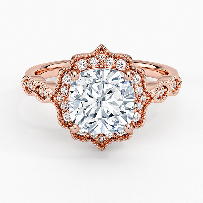 Cadenza Halo Diamond Ring - Cushion Cut Center Stone