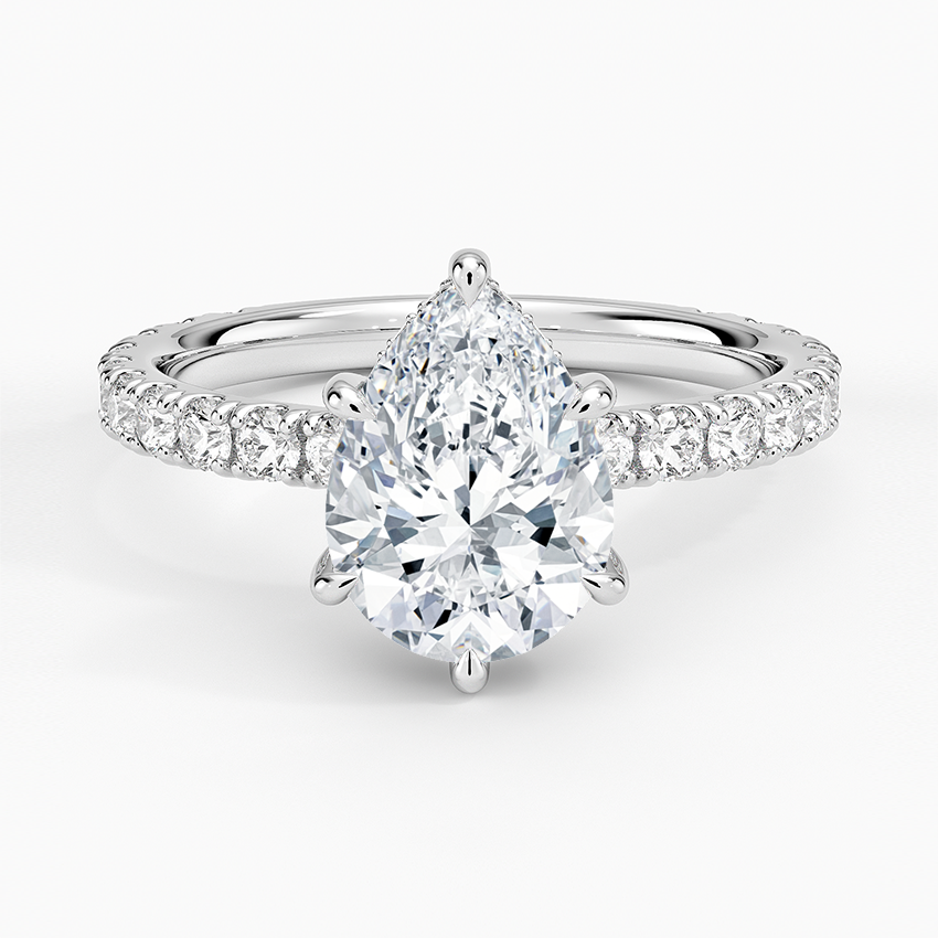 Grand Perfect Fit Three-Quarter Diamond Ring - Pear Center Stone