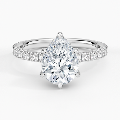 Grand Perfect Fit Three-Quarter Diamond Ring - Pear Center Stone