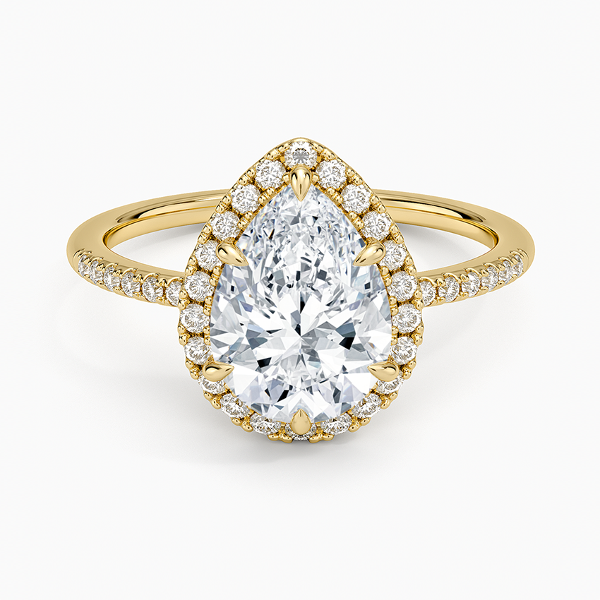 Cambria Halo Diamond Ring - Pear Center Stone