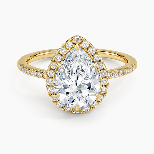 Cambria Halo Diamond Ring - Pear Center Stone