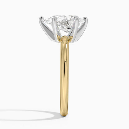 Comfort Fit 2mm Six-Prong Solitaire Ring - Pear Center Stone