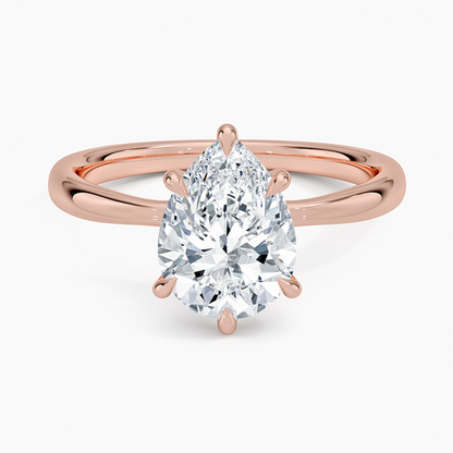 Freesia 2.7mm Solitaire Ring - Pear Center Stone