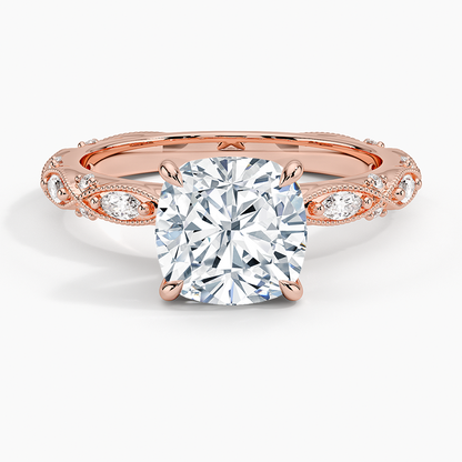 Celestia Milgrain Diamond Ring (1/4 ct. tw.) - Cushion Cut Center Stone