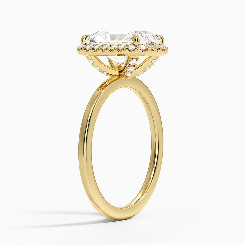 Vienna Halo Diamond Ring - Radiant Cut Center Stone