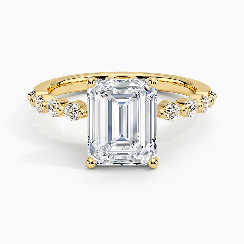 Marseille Half Coverage Diamond Ring (1/4 ct. tw.) - Emerald Cut Center Stone